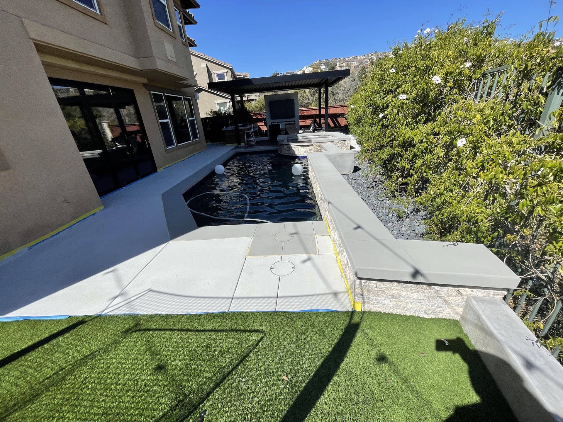 Decorative concrete around a pool area