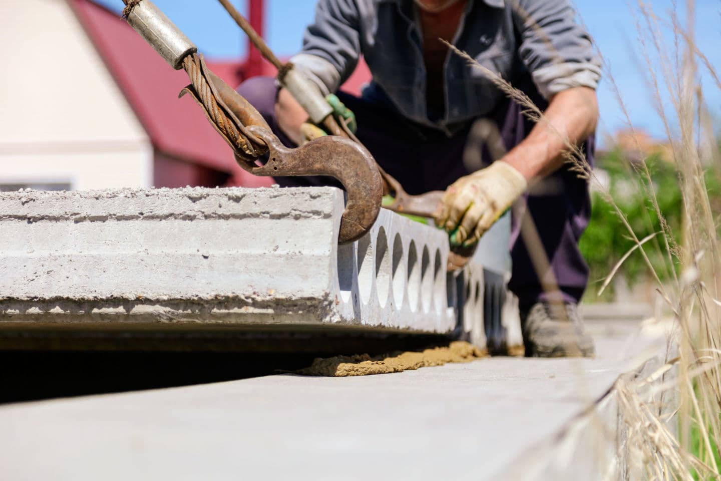 Concrete lifting contractor at work